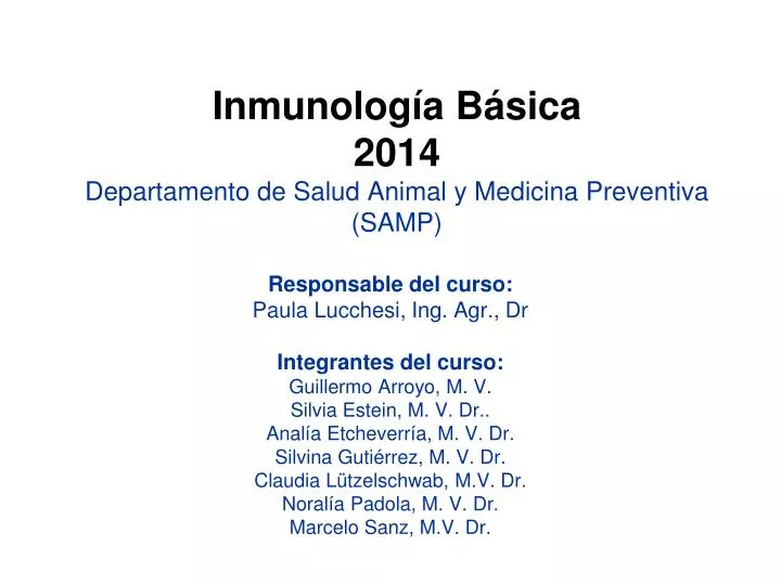 inmunolog a b sica 2014 departamento de salud animal y medicina preventiva samp