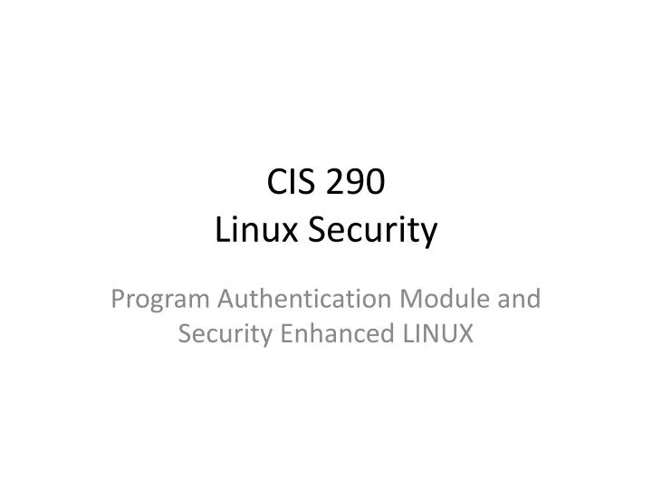 cis 290 linux security