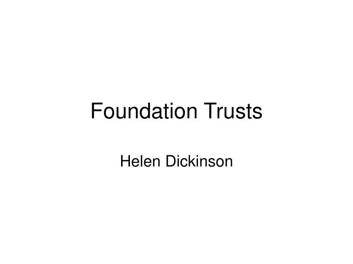 foundation trusts