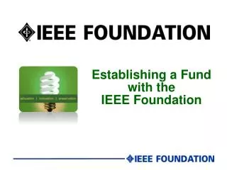 Establishing a Fund with the IEEE Foundation