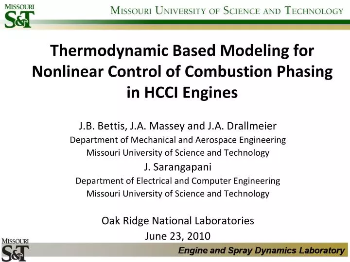 thermodynamic based modeling for nonlinear control of combustion phasing in hcci engines
