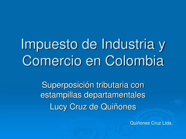 impuesto de industria y comercio en colombia