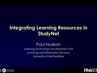 Integrating Learning Resources in StudyNet