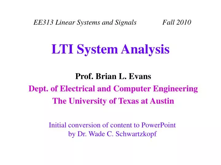 lti system analysis