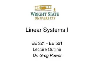 Linear Systems I