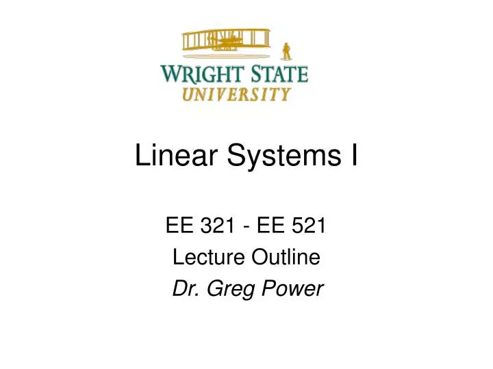linear systems i
