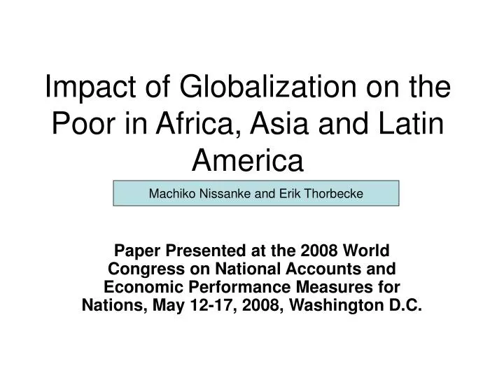 impact of globalization on the poor in africa asia and latin america