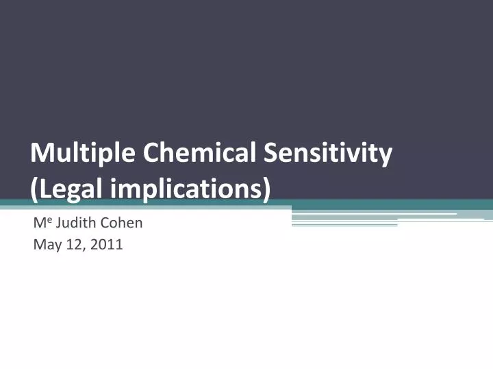 multiple chemical sensitivity legal implications