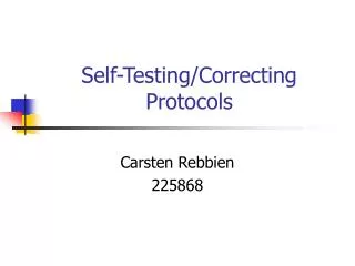 self testing correcting protocols