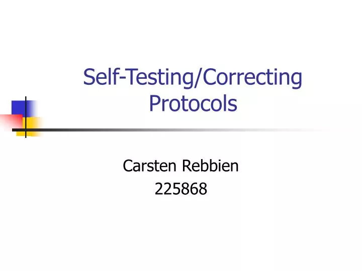 self testing correcting protocols