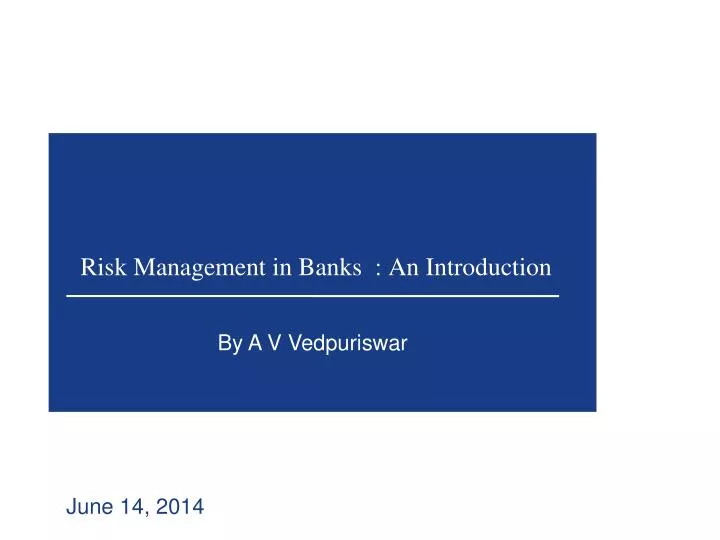 risk management in banks an introduction