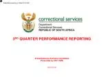 3 RD QUARTER PERFORMANCE REPORTING - slide 1