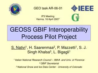 GEOSS GBIF Interoperability Process Pilot Project