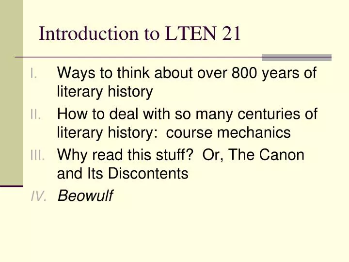 introduction to lten 21