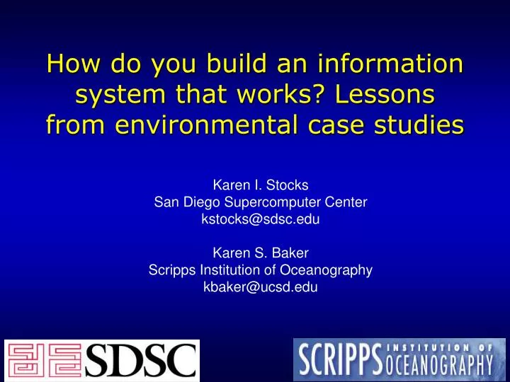 how do you build an information system that works lessons from environmental case studies