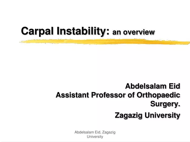carpal instability an overview