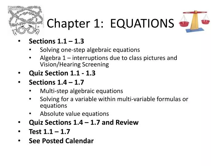 chapter 1 equations