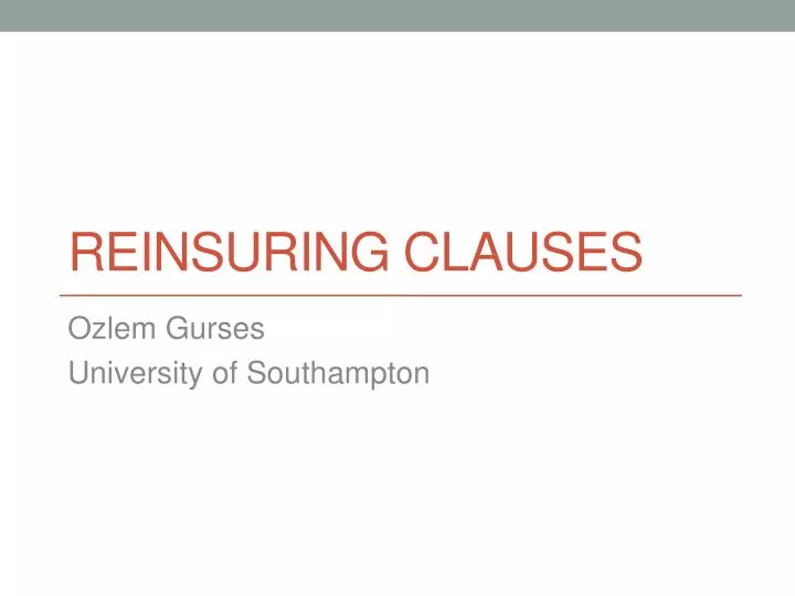 reinsuring clauses