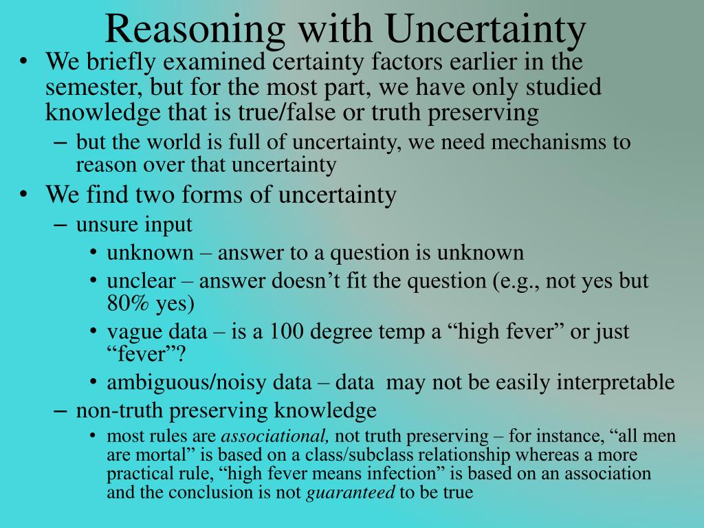 PPT - Reasoning with Uncertainty PowerPoint Presentation, free download ...