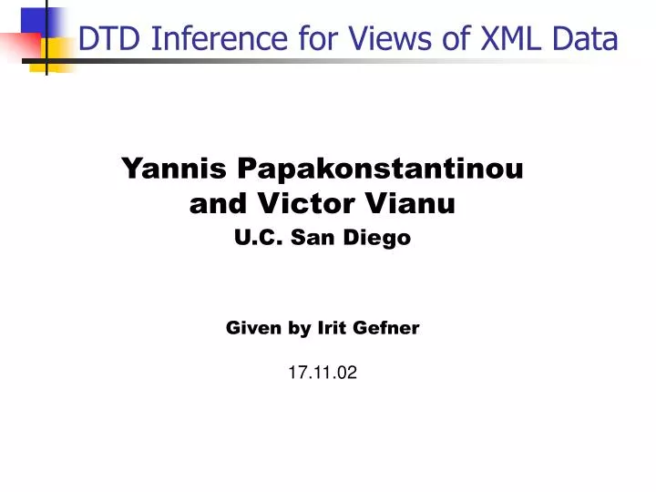dtd inference for views of xml data