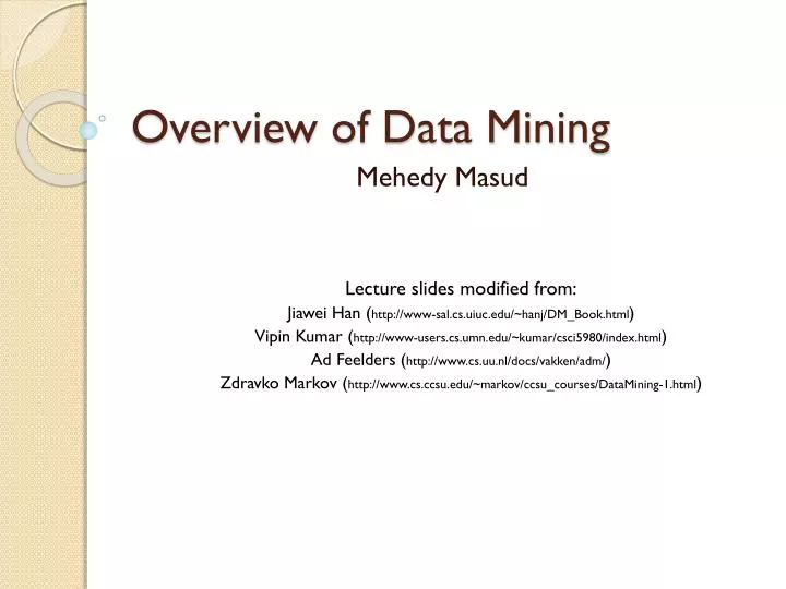 overview of data mining