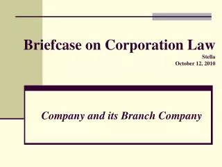 Briefcase on Corporation Law Stella October 12, 2010