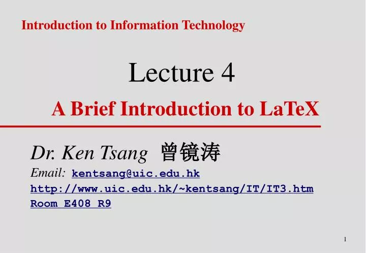lecture 4 a brief introduction to latex