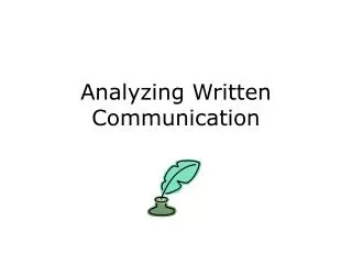 Analyzing Written Communication