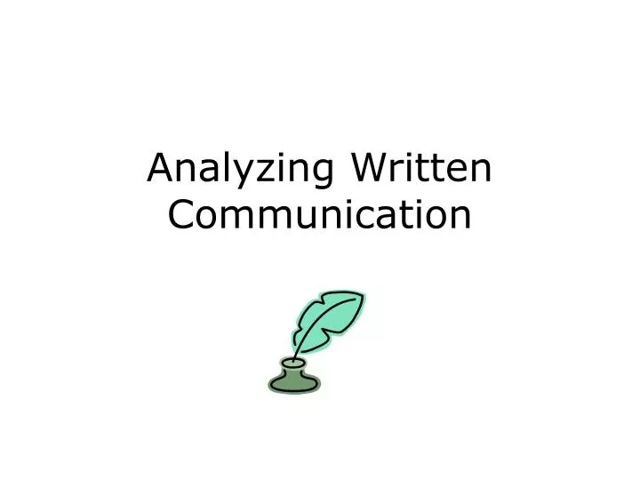 analyzing written communication