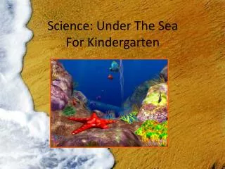 Science: Under The Sea For Kindergarten