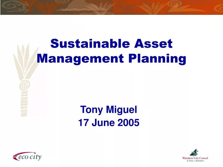 sustainable asset management planning