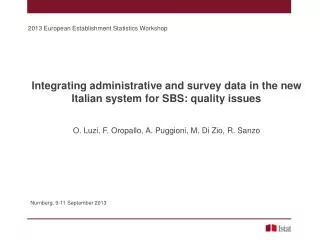 Integrating administrative and survey data in the new Italian system for SBS: quality issues