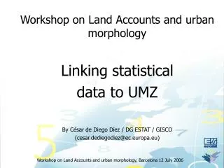 Workshop on Land Accounts and urban morphology