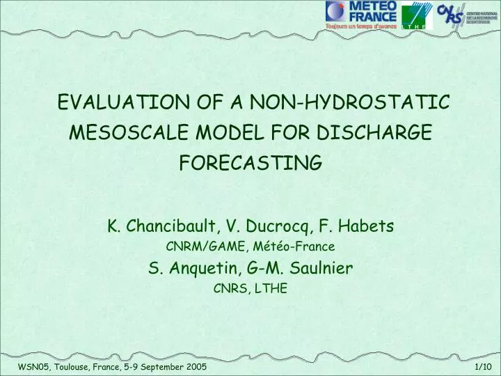 evaluation of a non hydrostatic mesoscale model for discharge forecasting