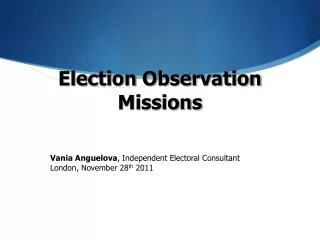 Election Observation Missions