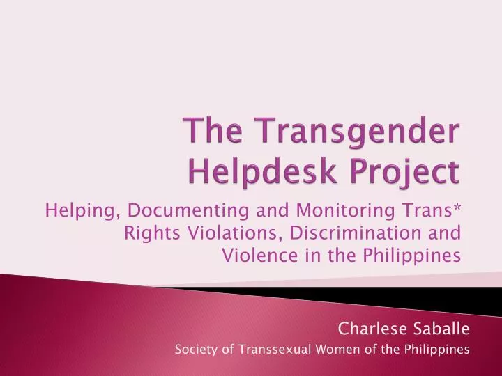 the transgender helpdesk project