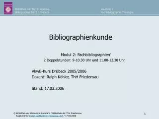 bibliographienkunde