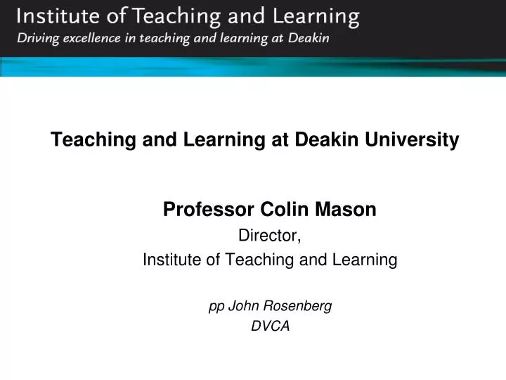 teaching and learning at deakin university