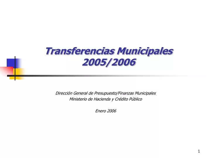 transferencias municipales 2005 2006