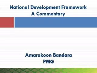 National Development Framework A Commentary