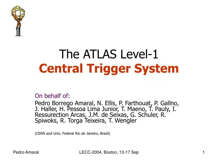 the atlas level 1 central trigger system