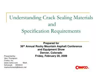 Understanding Crack Sealing Materials and Specification Requirements