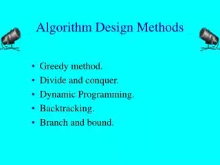 Algorithm Design Methods