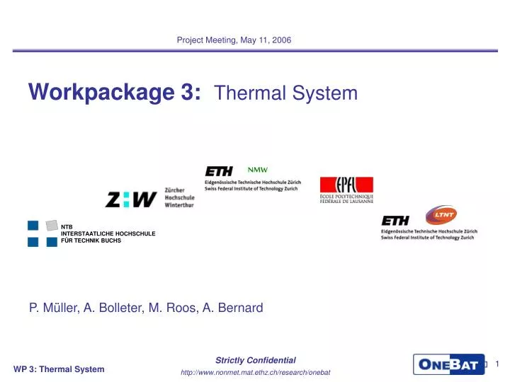 workpackage 3 thermal system