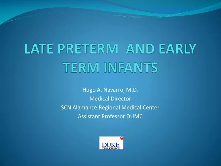 late preterm and early term infants