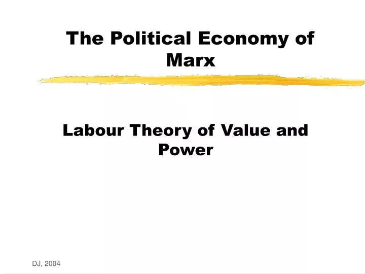 the political economy of marx