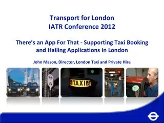 TfL licenses one third of all taxis and private hire vehicles across England &amp; Wales