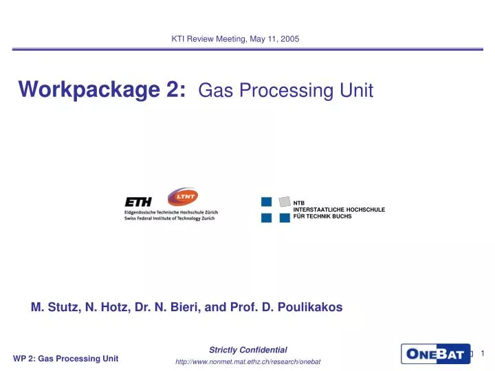 workpackage 2 gas processing unit