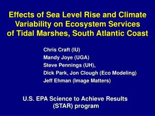 Effects of Sea Level Rise and Climate Variability on Ecosystem Services