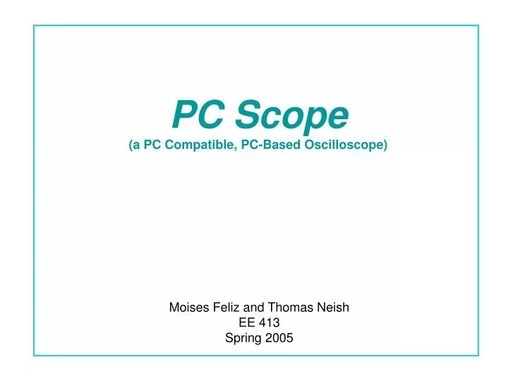pc scope a pc compatible pc based oscilloscope